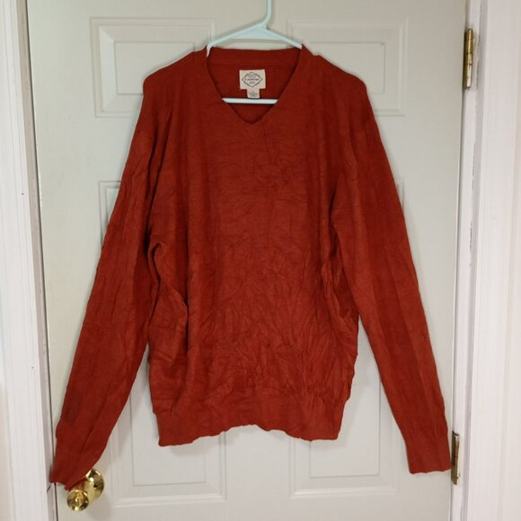 St. Johns Bay XL Copper V-Neck Sweater Men - Picture 1 of 8